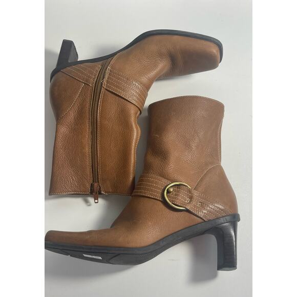 Vintage Etienne Aigner Square Toe Leather Jumper Boots Size 6.5 - Picture 5 of 9